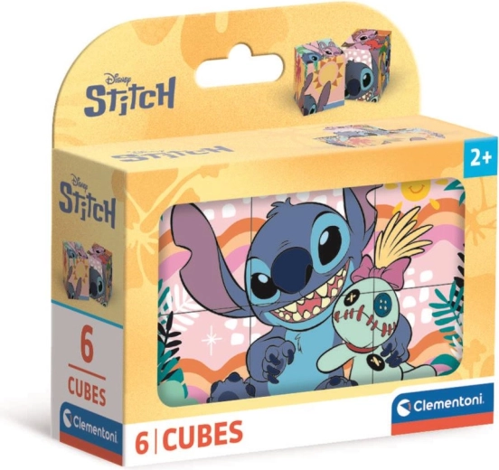Sæt med kubusklodser DISNEY STITCH – 6 dele fra Clementoni