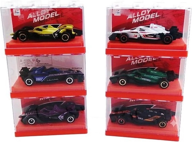 Racerbil i metal 8 cm i gennemsigtig æske - 1 stk.
