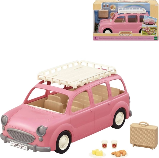 Sylvanian Families lyserød familiebil med picnictilbehør