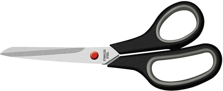Saks med blødt greb 21,5 cm, sort