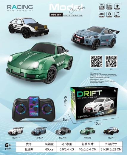 Sport RC-driftbil 1:64 sort