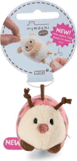 Plysvedhæng mariehøne Dozz MyMochi Minis med elastisk løkke 5 cm