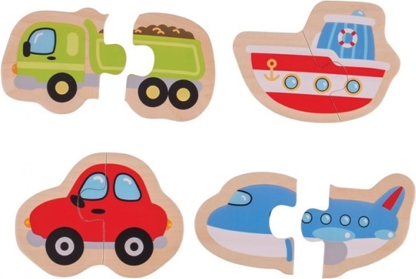 Enkle træpuslespil – Transportmidler – BIGJIGS TOYS
