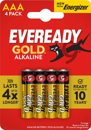 AAA-batterier ENERGIZER Eveready Gold, 4 stk.