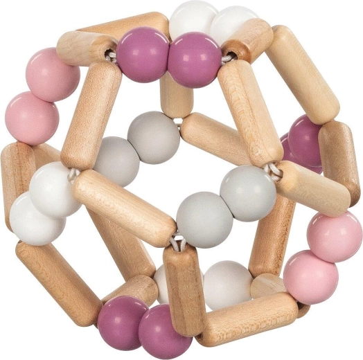 Goki baby taktil ring med elastisk bold, lyserød - 1 stk.