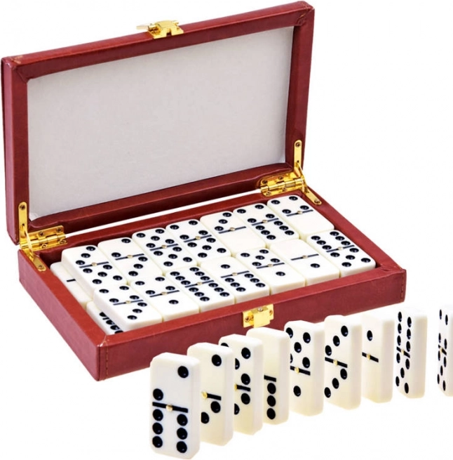 Klassisk domino-spil i elegant æske