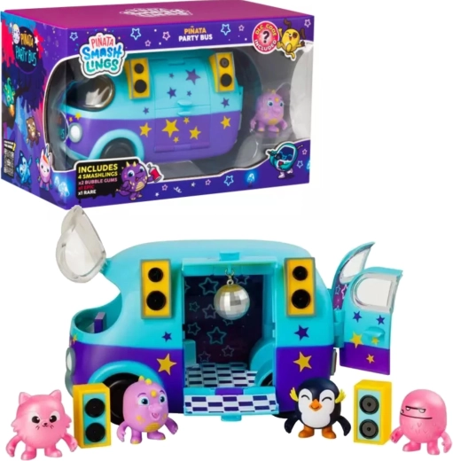 Piñata Smashlings-partybus med 4 figurer