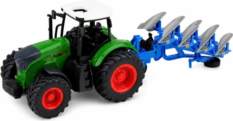 Traktor med påmonterbar flerfuret plov