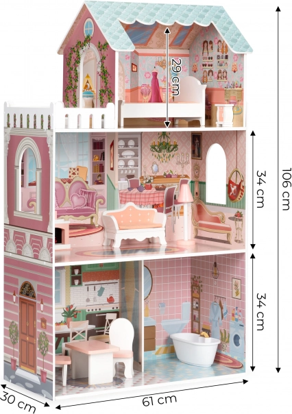 Tre etager og fem værelser