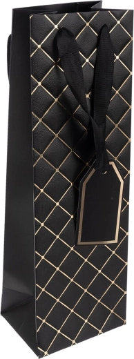 Gavepapirpose quilt til vin, sort 12 × 9 × 36 cm