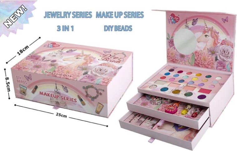 Kosmetik- og kreativ kuffert – makeup- og armbåndslavesæt
