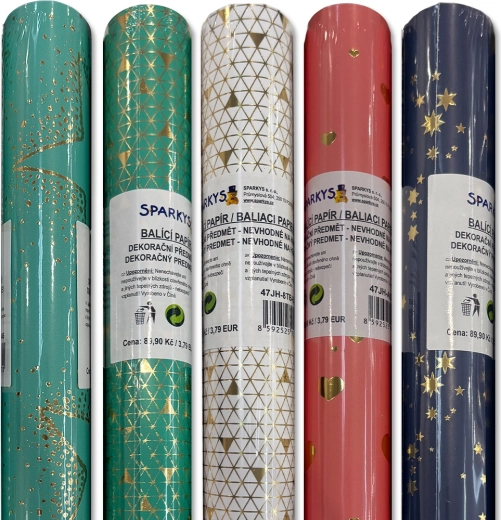 Gavepapir 200 × 70 cm – flere motiver