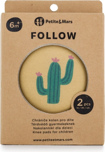Petite&Mars elastiske knæbeskyttere til kravlen Follow Intense Ochre