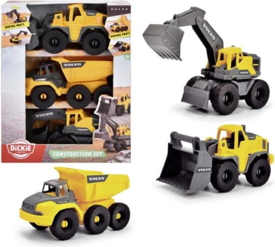 Byggesæt VOLVO – 3 byggemaskiner, 16 cm (1:36)