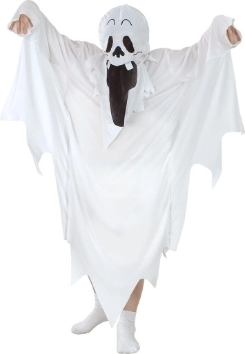 Børnekostume som spøgelse til Halloween