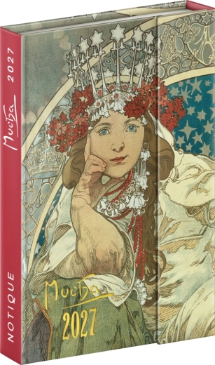Notique ugentlig magnetisk kalenderbog Alfons Mucha 2027 11 × 16 cm