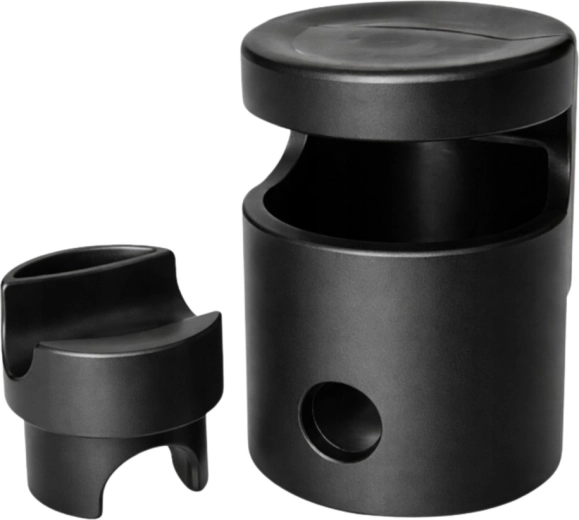 Plastdæksel til trampolinestolpe (svampeform) med ring, sort 25 mm