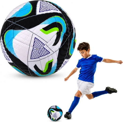 Træningsfodbold størrelse 5 (22 cm) sort-blå-grøn
