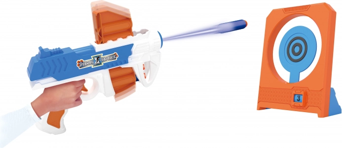Pistol med skumprojektiler og mål