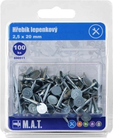 Tagpapsøm 20 × 2,5 mm, galvaniserede (100 stk.)