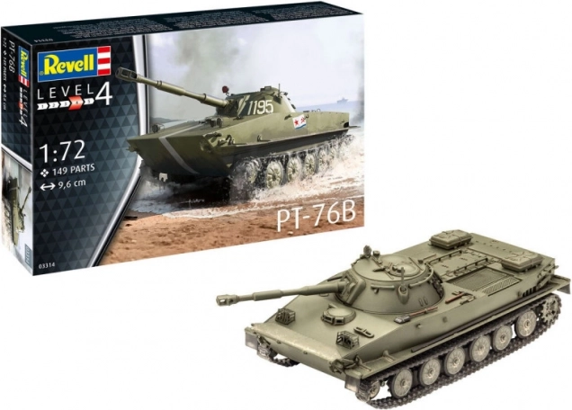 Plastikmodel af kampvognen PT-76B