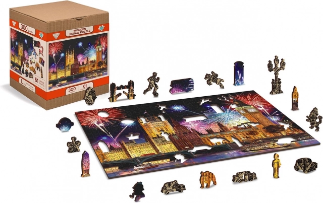 Træpuslespil Nat i London 2-i-1, 150 brikker