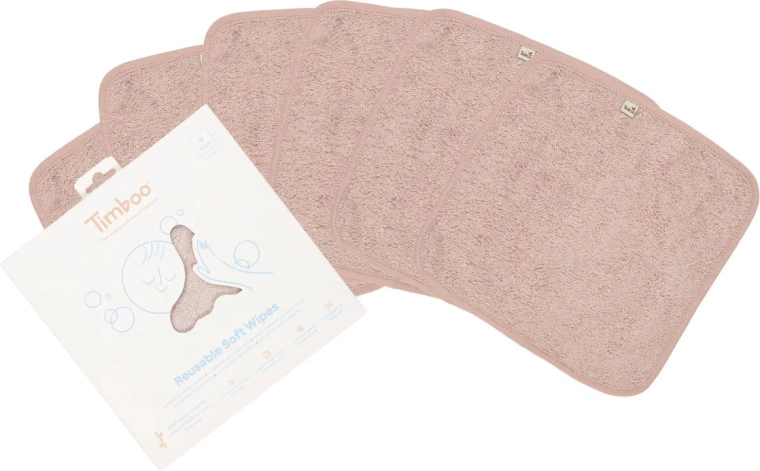 Timboo genanvendelige bløde servietter misty rose (6 stk.)