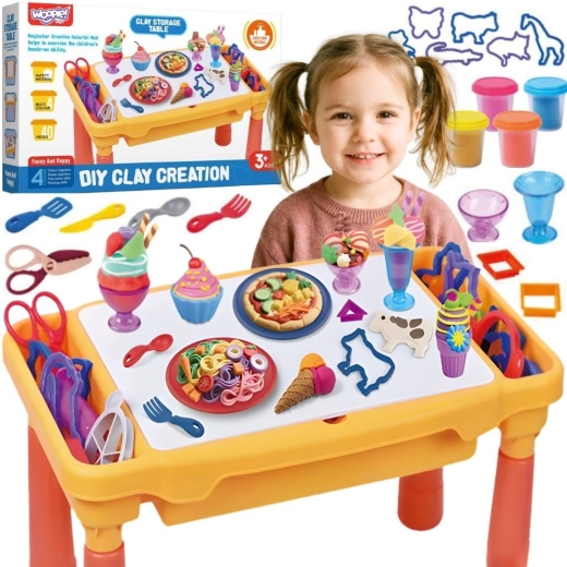 Woopie kreativt bord med modellervoks, rum og forme (40 dele)