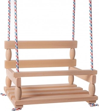 Træswing til hjem og have, natur 38 × 30 cm, bæreevne 80 kg