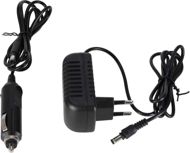 Strøm fra stikkontakt og cigarettænder i bil