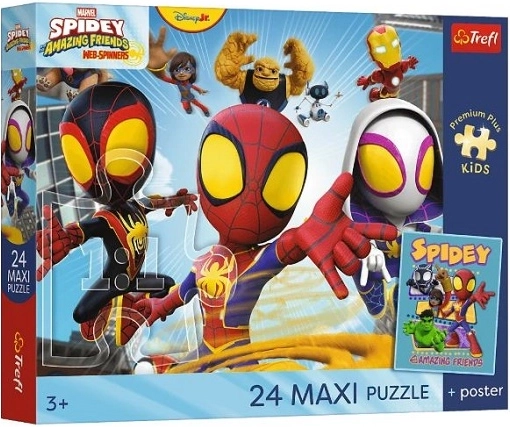 Maxi puslespil 24 brikker Premium Plus Kids Spidey og hans fantastiske venner