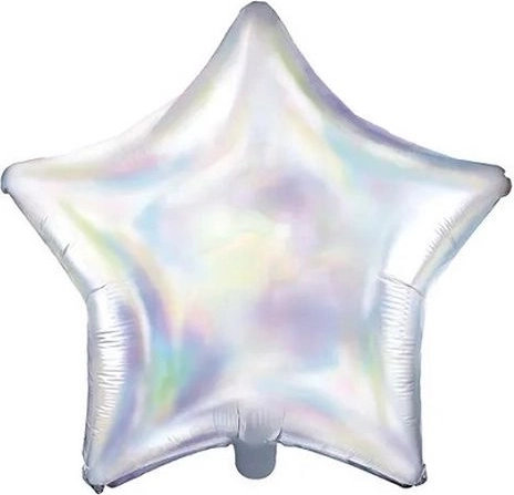 Opaliserende folieballon i stjerneform 48 cm