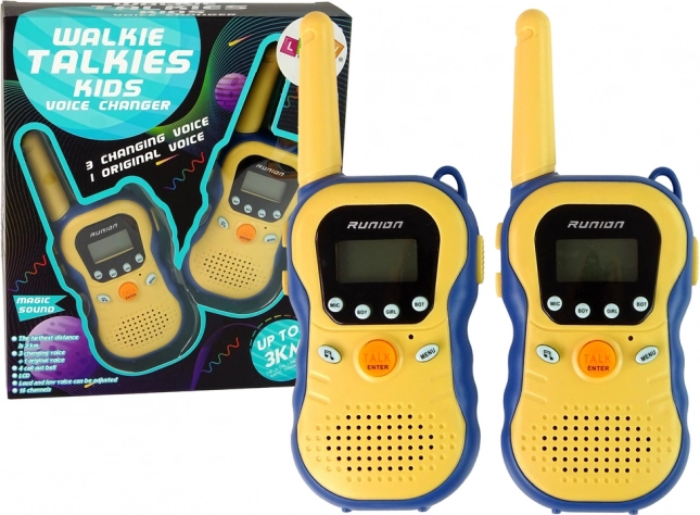 walkie-talkier til børn med stemmeændring, gule (2 stk.)