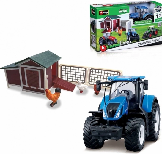 Bburago Farmland Hønsefarm med traktor