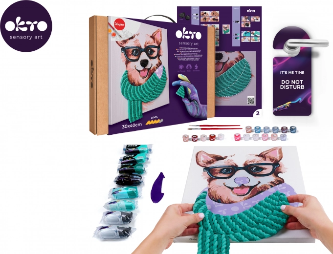 Okto maling efter tal og 3D‑modellering – billede Fashion Corgi 30 × 40 cm