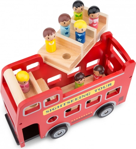 Rød bybus med figurer