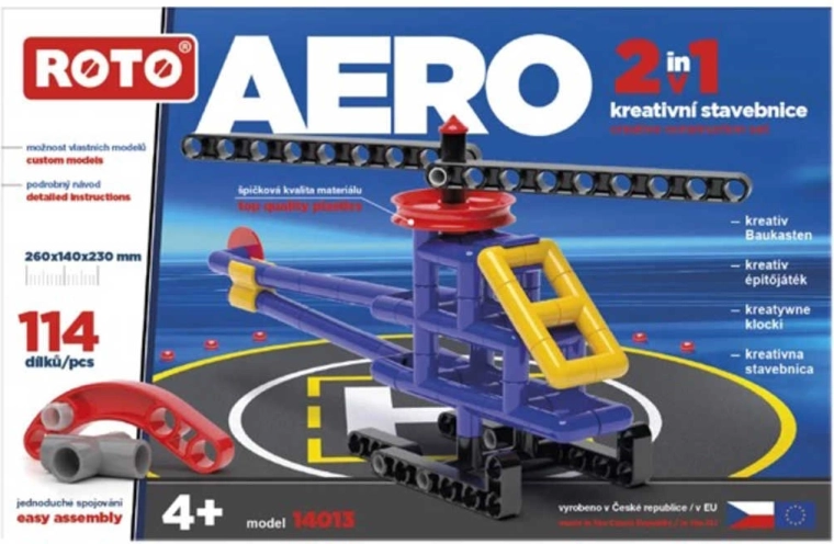 Roto aero helikopter 2i1 konstruktionsbyggesæt 114 dele