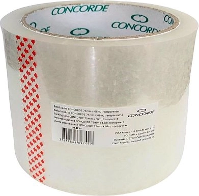Pakketape CONCORDE 75 mm × 66 m, transparent