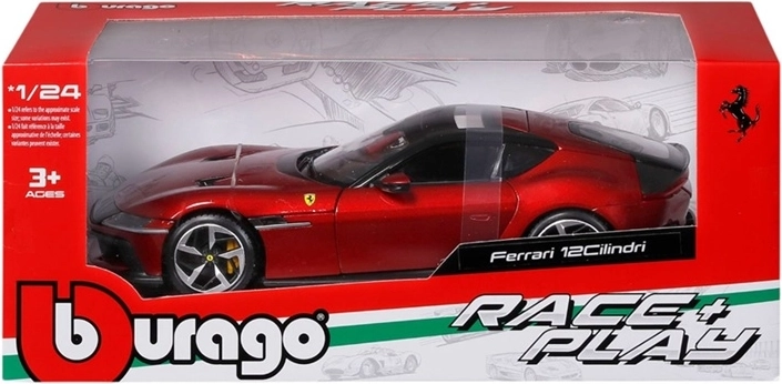 Bburago Ferrari 12Cilindri Race & Play i målestoksforholdet 1:24, Rosso Imola