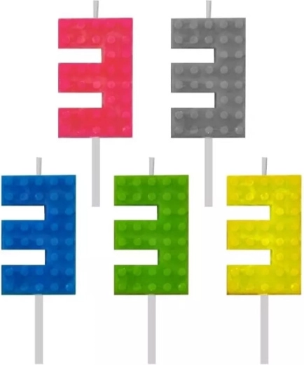 Fødselsdagslys klodser tal 3