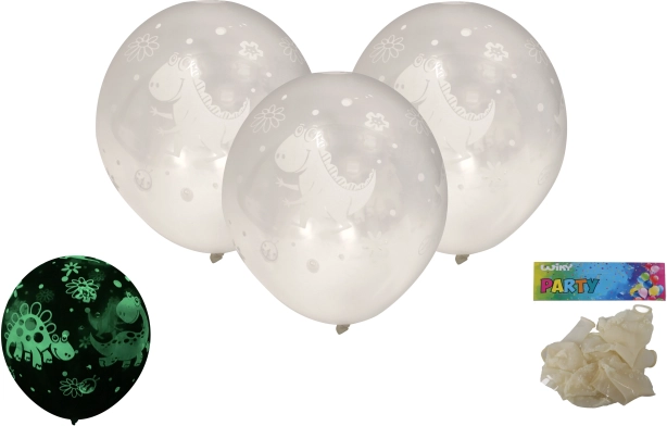 Oppustelige balloner 30 cm, lyser i mørke – sæt med 6 stk.
