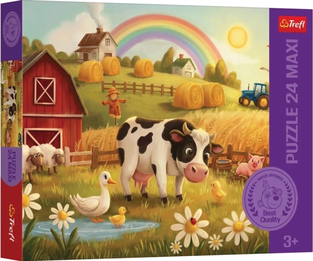 Trefl puzzle Ko på gården maxi 24 brikker