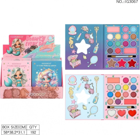 Makeup-sæt til børn havfrue pink – bog