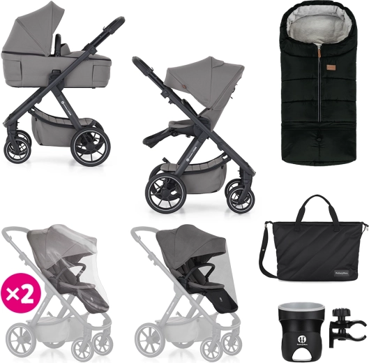 Petite&Mars kombivogn Icon 2-i-1 dove grey xxl rws