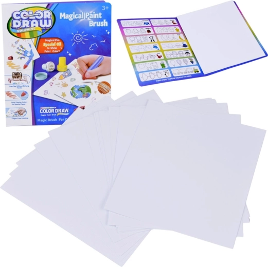 Papir til magisk tegning COLOR DRAW – reservesæt med 18 ark og LED-pensel