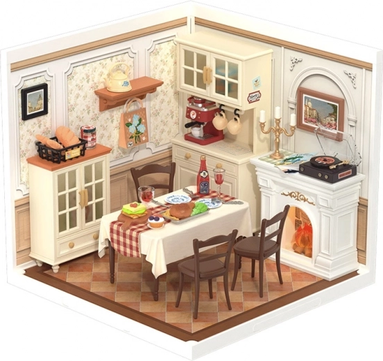Miniature dukkehus hyggelig spisestue ROLIFE Super Creator