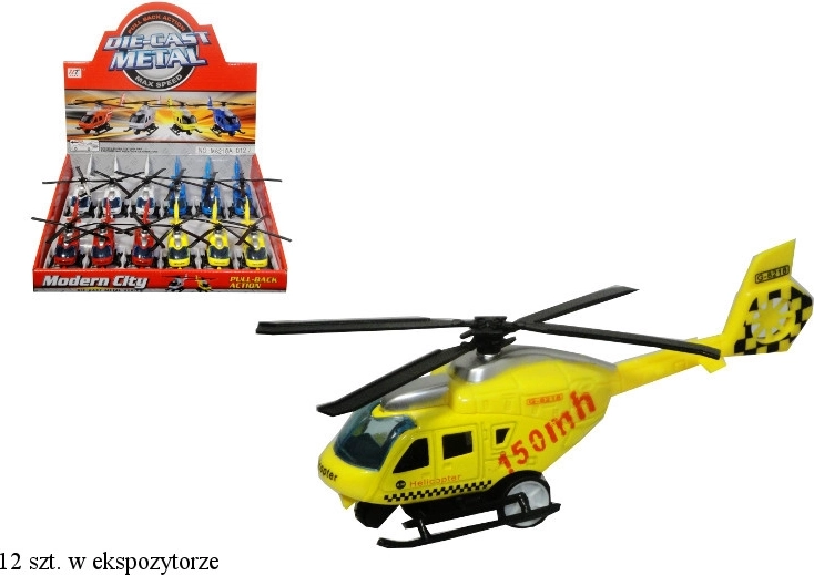 Helikopter til redningsaktion i metal og plast med oprulstræk