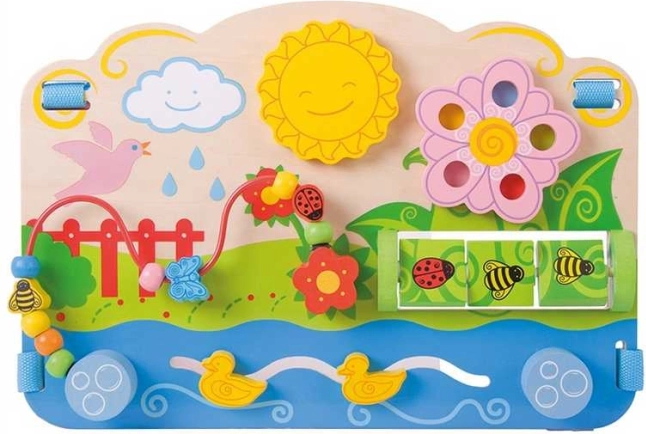 Bigjigs Baby træ motorisk tavle Blomster