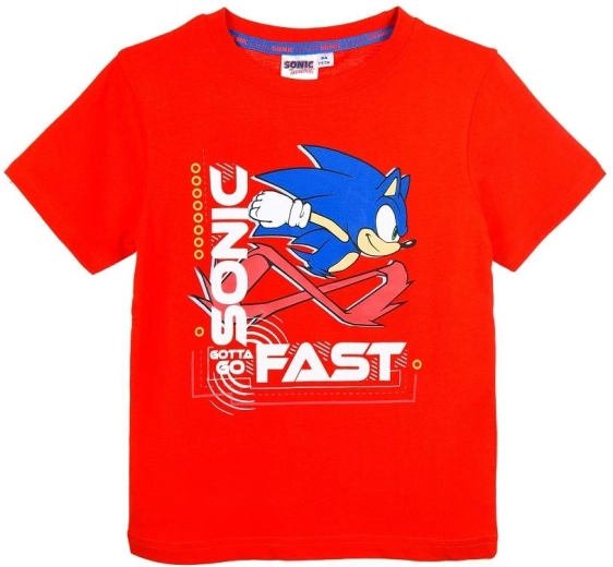 Rød bomulds-T-shirt med Sonic