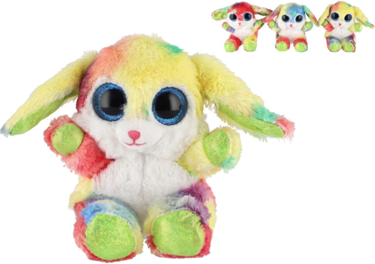 Plysbamse regnbuekanin siddende 15 cm